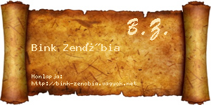 Bink Zenóbia névjegykártya